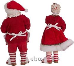 Kurt Adler Fabriche Santa Mr and Mrs Claus Christmas Pie and Cookies, 2 Pc Set