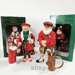 Kurt Adler KSA Collectibles Tee Time Santa On The Green Mr & Mrs Claus Figurines