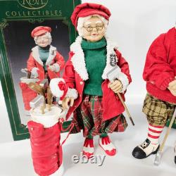 Kurt Adler KSA Collectibles Tee Time Santa On The Green Mr & Mrs Claus Figurines