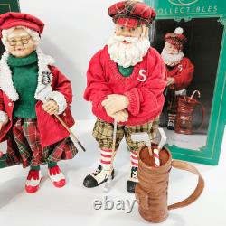 Kurt Adler KSA Collectibles Tee Time Santa On The Green Mr & Mrs Claus Figurines