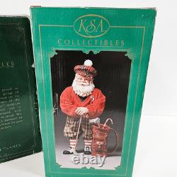 Kurt Adler KSA Collectibles Tee Time Santa On The Green Mr & Mrs Claus Figurines