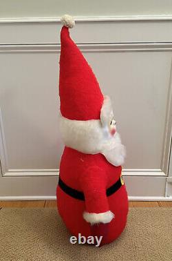 LG Santa Claus Plush Doll CHRISTMAS VTG 60S Excelsior Stuffed Roly Poly 35H