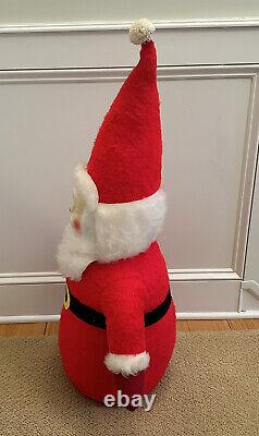 LG Santa Claus Plush Doll CHRISTMAS VTG 60S Excelsior Stuffed Roly Poly 35H