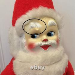 LG Santa Claus Plush Doll CHRISTMAS VTG 60S Excelsior Stuffed Roly Poly 35H