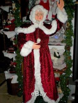 Life Size 5 Foot 2 Mrs Santa Claus Sings Winter Wonderland Christmas Prop Rare