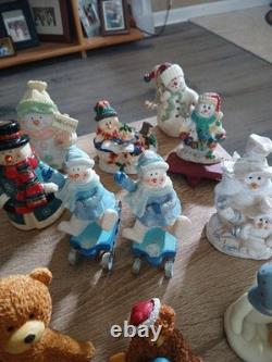 LOT of 33 Vintage VTG Santa Claus Figures Snowmen And Bears/ Merry Christmas