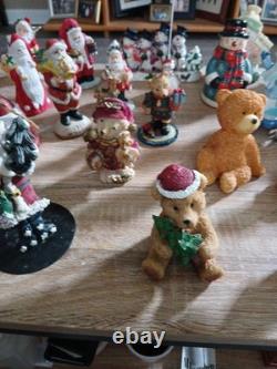 LOT of 33 Vintage VTG Santa Claus Figures Snowmen And Bears/ Merry Christmas