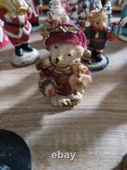 LOT of 33 Vintage VTG Santa Claus Figures Snowmen And Bears/ Merry Christmas