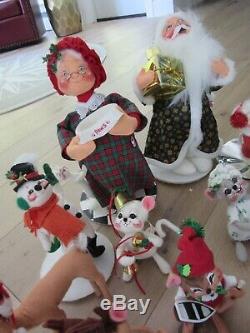 LOT vintage ANNALEE CHRISTMAS doll FIGURE Santa Claus MOON Elf RAINDEER Ornament