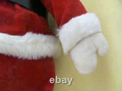 Large 21 inch mask face antique Santa Claus wool beard velvet suit