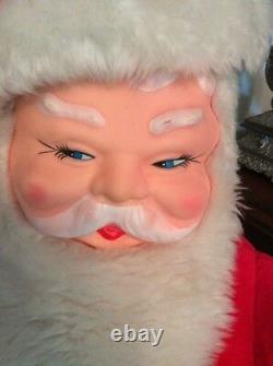 Large 34 Vintage Rubber Face Santa Claus Doll By Superior Toy & Novelty Co