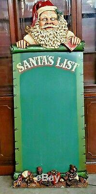 Large 5 Ft Tall Santa Claus Menu Chalkboard Signage Pool Themed Restaurant Pub