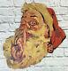 Large Advertising Vintage Christmas Santa Claus Clause Wooden Face Sign