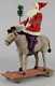 Large Antique Santa Claus Riding Donkey Store Display Germany Belsnickle