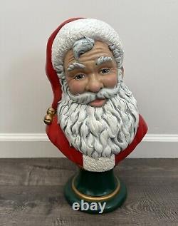 Large Ceramic Santa Clause Bust Christmas Decoration Figure