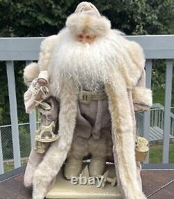 Large Folk Art Santa Claus by Carol Bouquet Woodland Figurine 24 withOriginal Tag