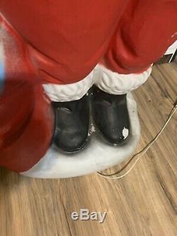 Large Huge Lighted Blow Mold 60 Santa Claus with Light Cord Life Size 5 Tall