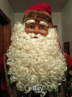 Large Life Size Standing Santa Claus 6.5 Ft. Christmas Decoration Members Mark