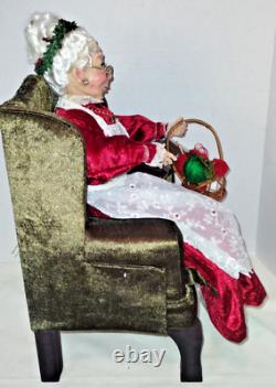 Large'RARE' 17 Mrs. Claus in Chair withbasket by Kurt Adler & Jacqueline Kent