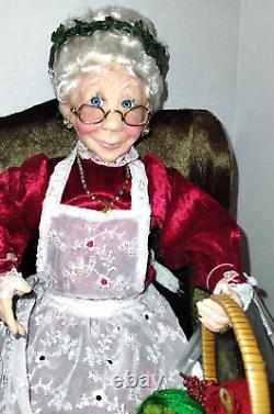 Large'RARE' 17 Mrs. Claus in Chair withbasket by Kurt Adler & Jacqueline Kent