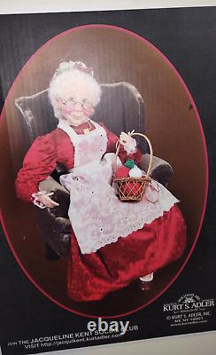 Large'RARE' 17 Mrs. Claus in Chair withbasket by Kurt Adler & Jacqueline Kent