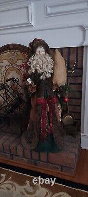 Large Santa Claus 34 Father Christmas tree topper standing Country Folk art