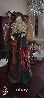 Large Santa Claus 34 Father Christmas tree topper standing Country Folk art