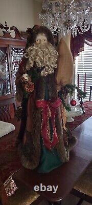 Large Santa Claus 34 Father Christmas tree topper standing Country Folk art