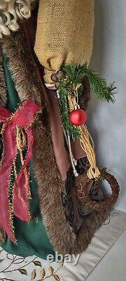 Large Santa Claus 34 Father Christmas tree topper standing Country Folk art