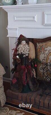 Large Santa Claus 34 Father Christmas tree topper standing Country Folk art