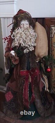 Large Santa Claus 34 Father Christmas tree topper standing Country Folk art