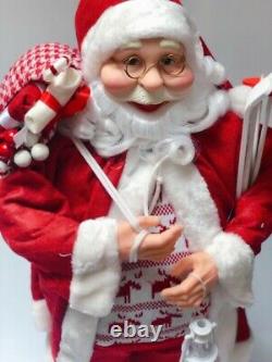 Large Traditional Father Christmas Santa Claus Xmas Figure Decoration 95cm