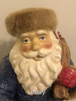 Large Vintage European Fur Trimmed Santa Claus Figure 15