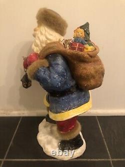 Large Vintage European Fur Trimmed Santa Claus Figure 15
