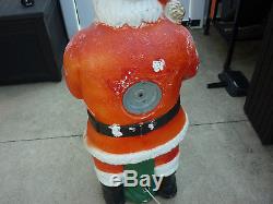 Large Vintage Poloron Lighted Blow Mold Santa Claus RARE USA 45 TALL Blomold