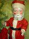 Large Antique, Jointed Composition Santa Claus Doll Figure, Molded Beard & Boots