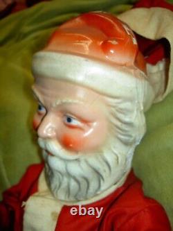 Large antique, jointed composition SANTA CLAUS doll figure, molded beard & boots