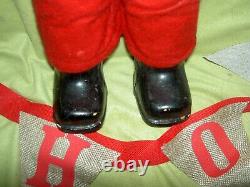 Large antique, jointed composition SANTA CLAUS doll figure, molded beard & boots