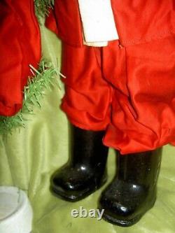 Large antique, jointed composition SANTA CLAUS doll figure, molded beard & boots