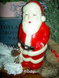 Large antique, jointed composition SANTA CLAUS doll figure, molded beard & boots