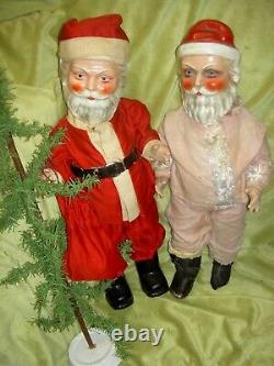 Large antique, jointed composition SANTA CLAUS doll figure, molded beard & boots