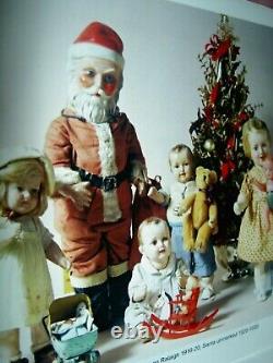 Large antique, jointed composition SANTA CLAUS doll figure, molded beard & boots