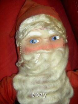 Large antique, jointed composition SANTA CLAUS doll figure, molded beard & boots