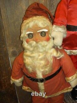 Large antique, jointed composition SANTA CLAUS doll figure, molded beard & boots