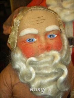 Large antique, jointed composition SANTA CLAUS doll figure, molded beard & boots