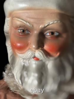 Large antique jointed composition SANTA CLAUS doll figure molded beard boots 19