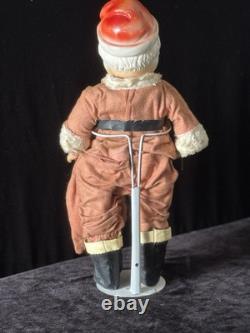 Large antique jointed composition SANTA CLAUS doll figure molded beard boots 19