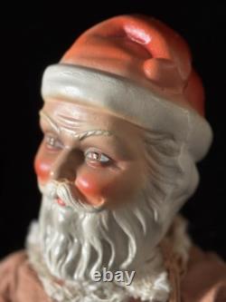 Large antique jointed composition SANTA CLAUS doll figure molded beard boots 19
