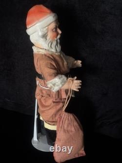 Large antique jointed composition SANTA CLAUS doll figure molded beard boots 19