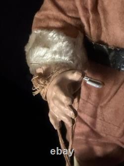 Large antique jointed composition SANTA CLAUS doll figure molded beard boots 19